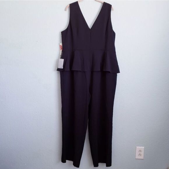 Eliza J‎ Black Sleeveless Peplum Jumpsuit - Picture 3 of 6